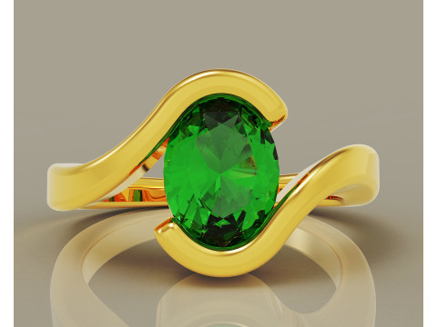 Oval shape tension style engagement ring 3Dプリントモデル