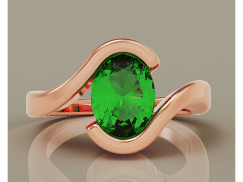 Oval shape tension style engagement ring 3Dプリントモデル