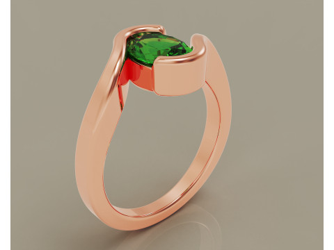 Oval shape tension style engagement ring 3Dプリントモデル