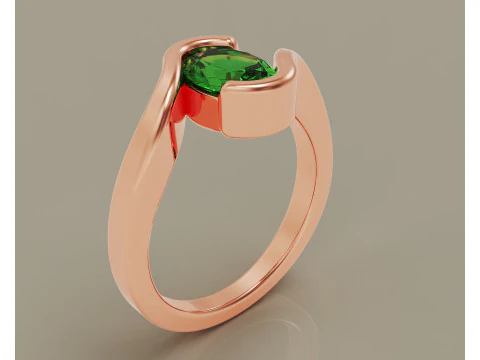 Oval shape tension style engagement ring 3D Print Model