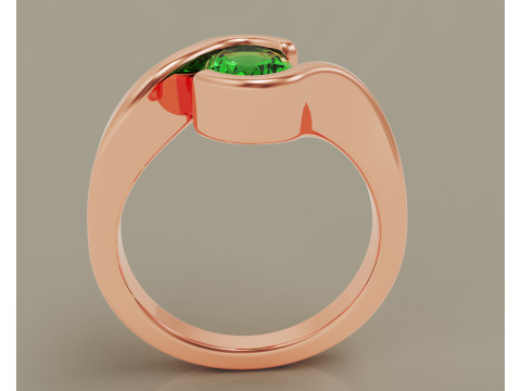 Oval shape tension style engagement ring 3Dプリントモデル