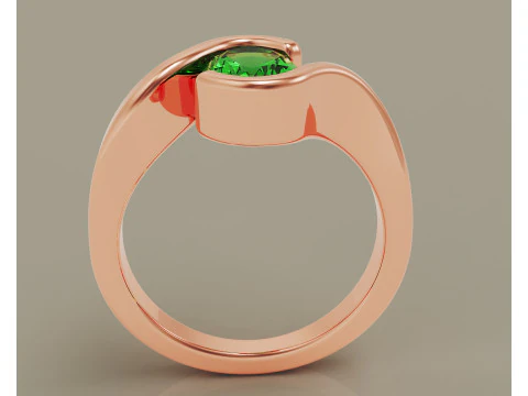 Oval shape tension style engagement ring 3D Print Model