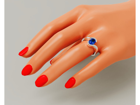 Oval shape tension style engagement ring 3Dプリントモデル