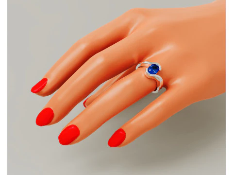 Oval shape tension style engagement ring 3D Print Model