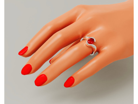 Oval shape tension style engagement ring 3Dプリントモデル