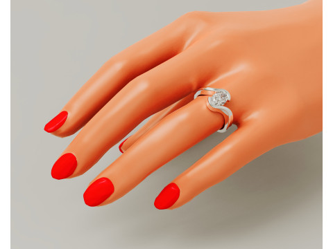 Oval shape tension style engagement ring 3Dプリントモデル