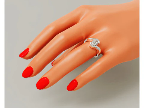 Oval shape tension style engagement ring 3D Print Model