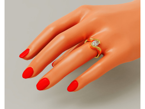 Oval shape tension style engagement ring 3Dプリントモデル