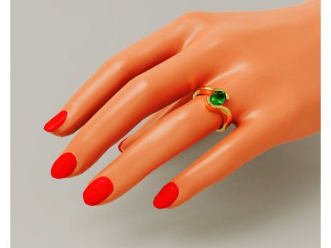 Oval shape tension style engagement ring 3Dプリントモデル