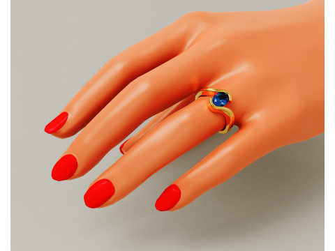 Oval shape tension style engagement ring 3Dプリントモデル