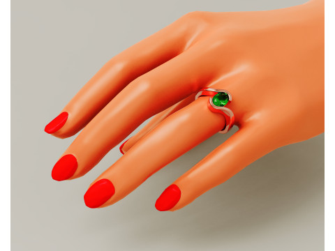 Oval shape tension style engagement ring 3Dプリントモデル