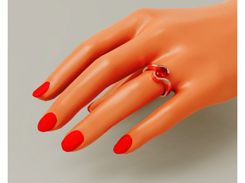 Oval shape tension style engagement ring 3Dプリントモデル