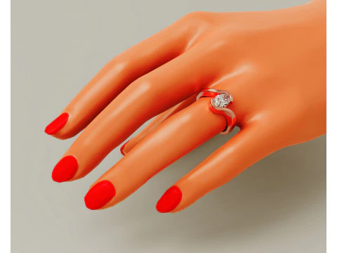 Oval shape tension style engagement ring 3D Print Model
