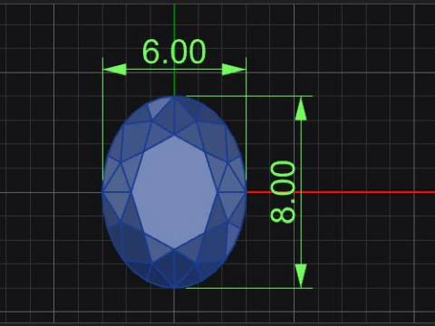 Oval shape tension style engagement ring 3D Print Model