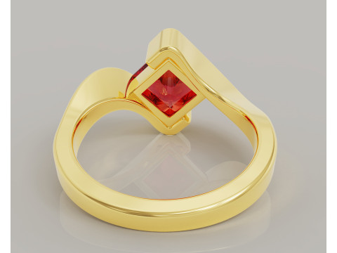 Princess Cut tension set engagement ring 3D Print Model