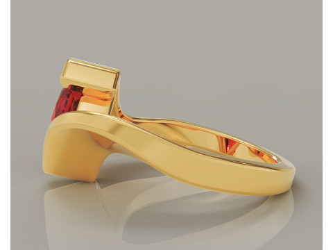 Princess Cut tension set engagement ring 3D Print Model