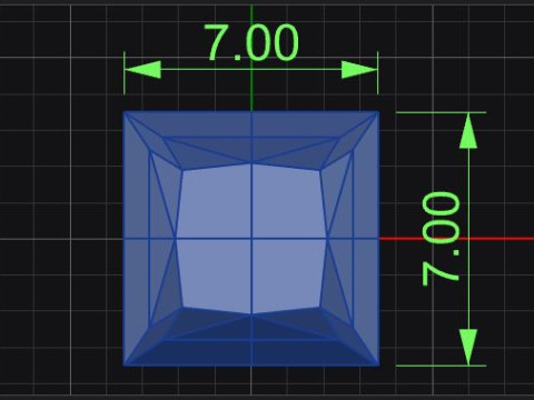 Princess Cut tension set engagement ring 3D Print Model