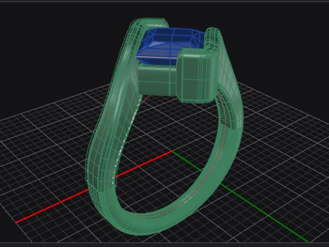Princess Cut tension set engagement ring 3D Print Model
