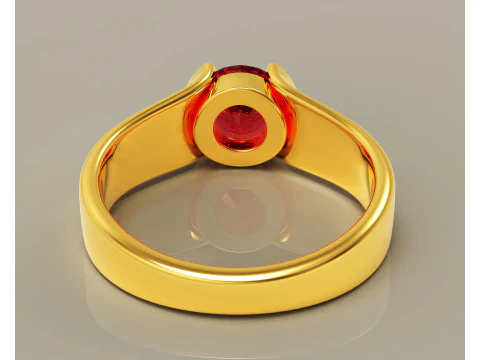 Half bezel set round cut solitaire ring 3D Print Model