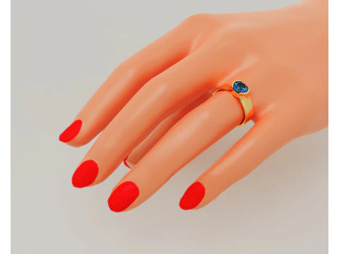 Half bezel set round cut solitaire ring 3D Print Model