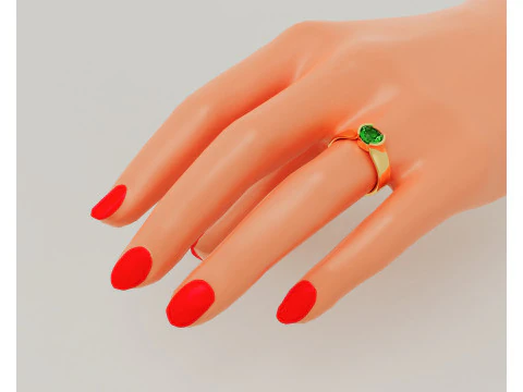 Half bezel set round cut solitaire ring 3D Print Model