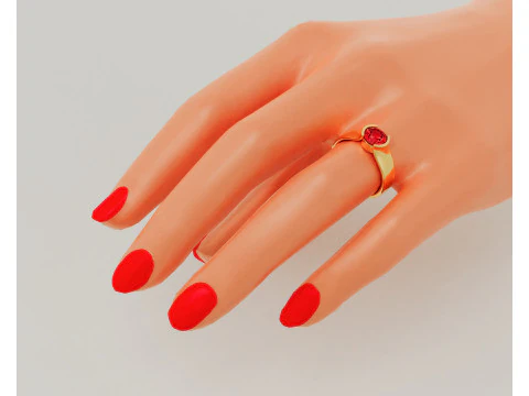 Half bezel set round cut solitaire ring 3D Print Model