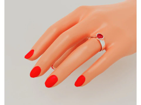 Half bezel set round cut solitaire ring 3D Print Model