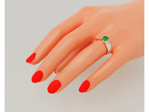 Half bezel set round cut solitaire ring 3D Print Model