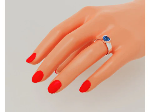 Half bezel set round cut solitaire ring 3D Print Model