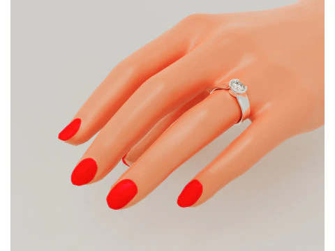 Half bezel set round cut solitaire ring 3D Print Model