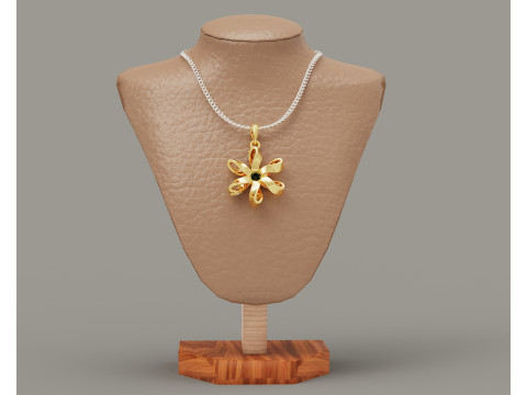 Diamond set twisted flower pendant 3Dプリントモデル