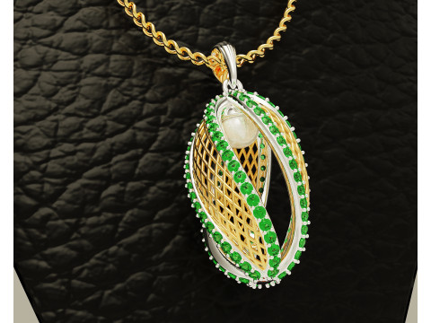 Twisted diamond pearl pendant 3D Print Model