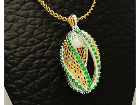 Twisted diamond pearl pendant 3D Print Model