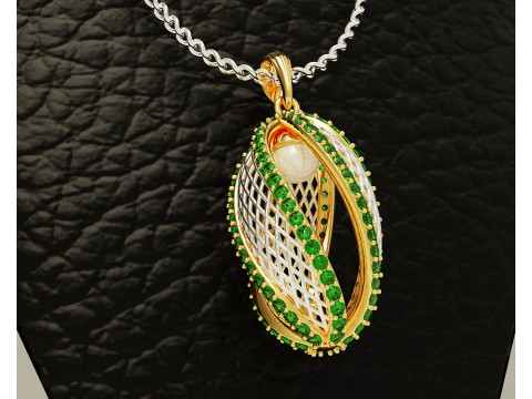 Twisted diamond pearl pendant 3D Print Model