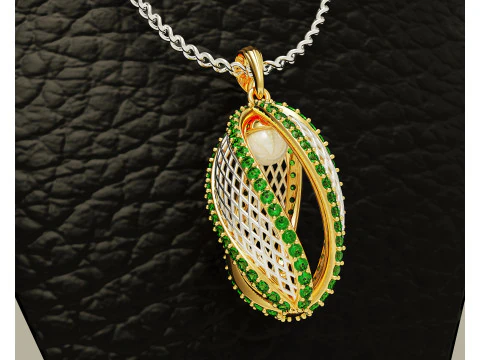 Twisted diamond pearl pendant 3D Print Model