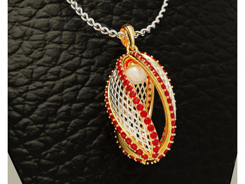 Twisted diamond pearl pendant 3D Print Model