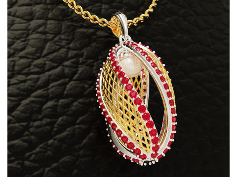 Twisted diamond pearl pendant 3D Print Model