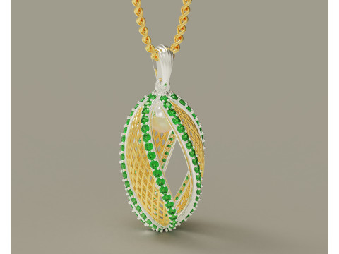 Twisted diamond pearl pendant 3D Print Model
