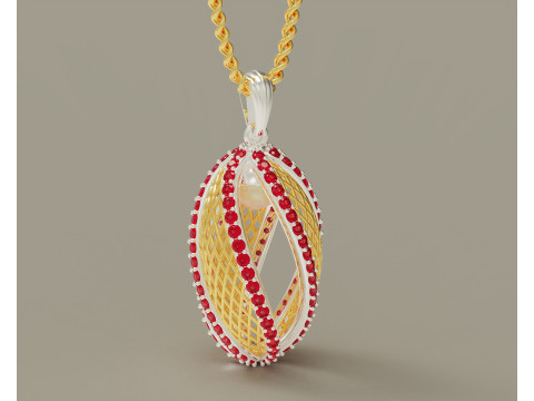 Twisted diamond pearl pendant 3D Print Model