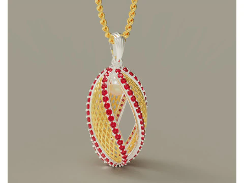 Twisted diamond pearl pendant 3D Print Model