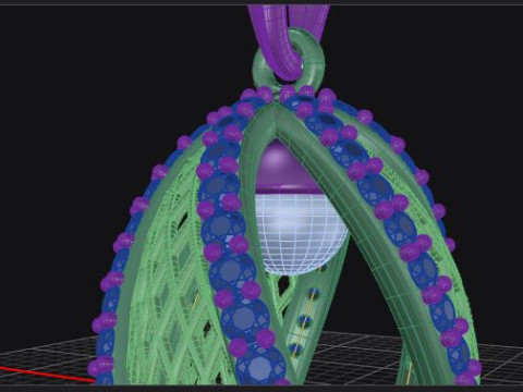 Twisted diamond pearl pendant 3D Print Model