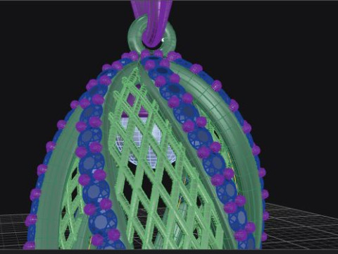 Twisted diamond pearl pendant 3D Print Model