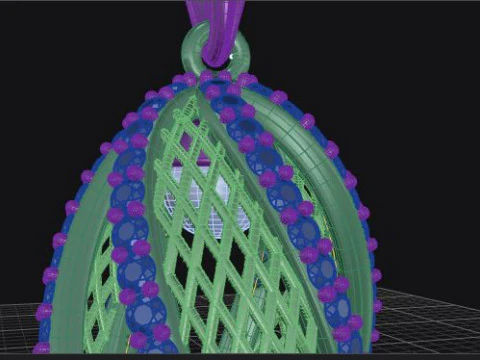 Twisted diamond pearl pendant 3D Print Model