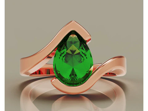 Pear shape tension style engagement ring 3D Print Model