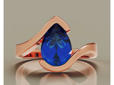 Pear shape tension style engagement ring Modello di stampa 3D