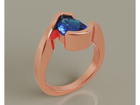 Pear shape tension style engagement ring Modello di stampa 3D