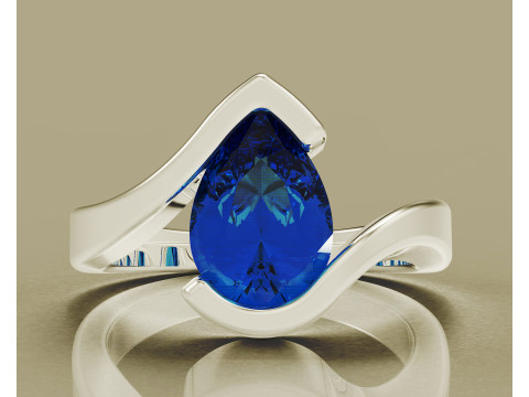 Pear shape tension style engagement ring Modello di stampa 3D