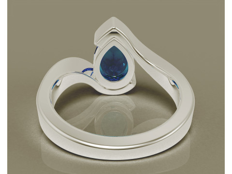 Pear shape tension style engagement ring Modello di stampa 3D