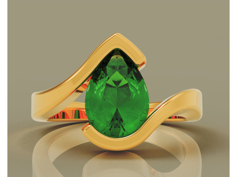 Pear shape tension style engagement ring Modello di stampa 3D