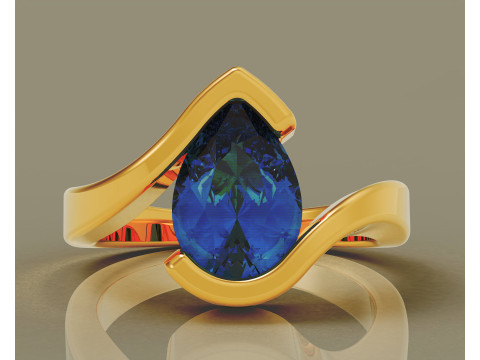 Pear shape tension style engagement ring Modello di stampa 3D